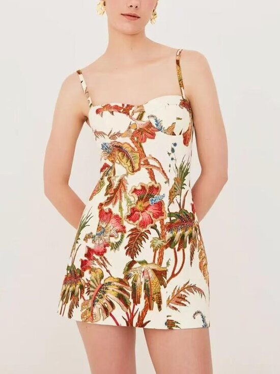 Cara Cara Dresses & Skirts - Cara Cara Claudine Mini Dress Fauna Floral Ivory Cocktail Party Vacation 00/2/8